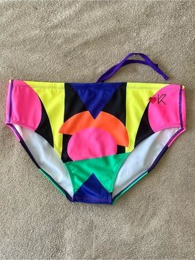 Men’s multicolor Swim Brief by Kaftko, extra Large (see size note)